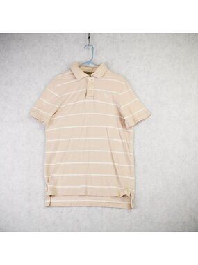 Vintage Abercrombie & Fitch Mens Muscle Fit Polo Shirt Size XL Beige Striped